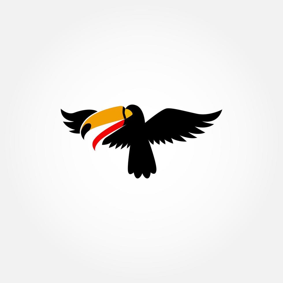 mascote de ilustração de logotipo de tucano com estilo simples vetor