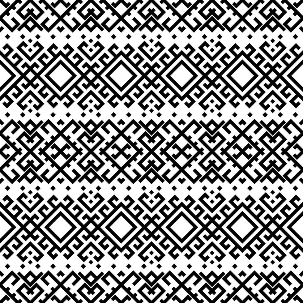 vetor de design de textura de fundo de padrões tribais étnicos sem costura na cor branca preta