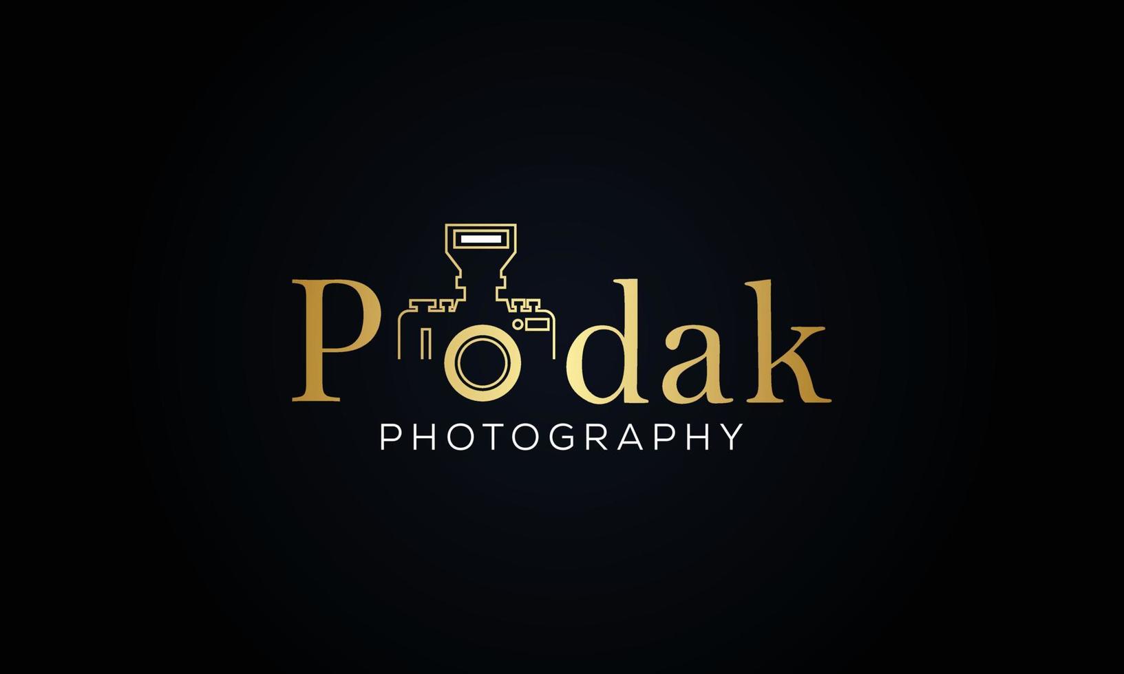 fotografia tipografia assinatura logotipo do fotógrafo. obturador da câmera. o símbolo abstrato para um estúdio fotográfico em estilo minimalista simples. modelo de logotipo vetorial para um fotógrafo de casamento vetor