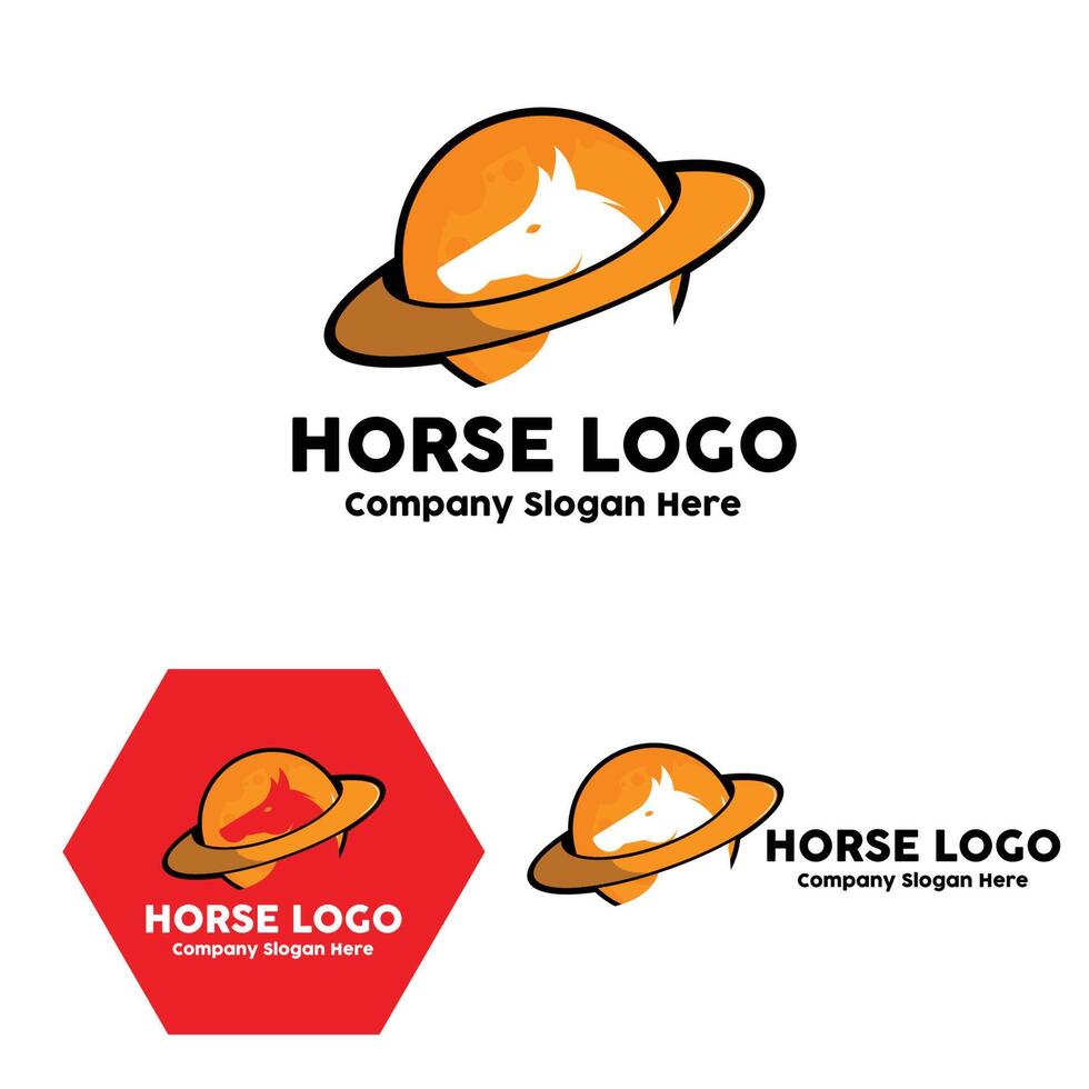 vetor de logotipo de cavalo, evento esportivo mundial, corrida de velocidade, ilustração de design animal