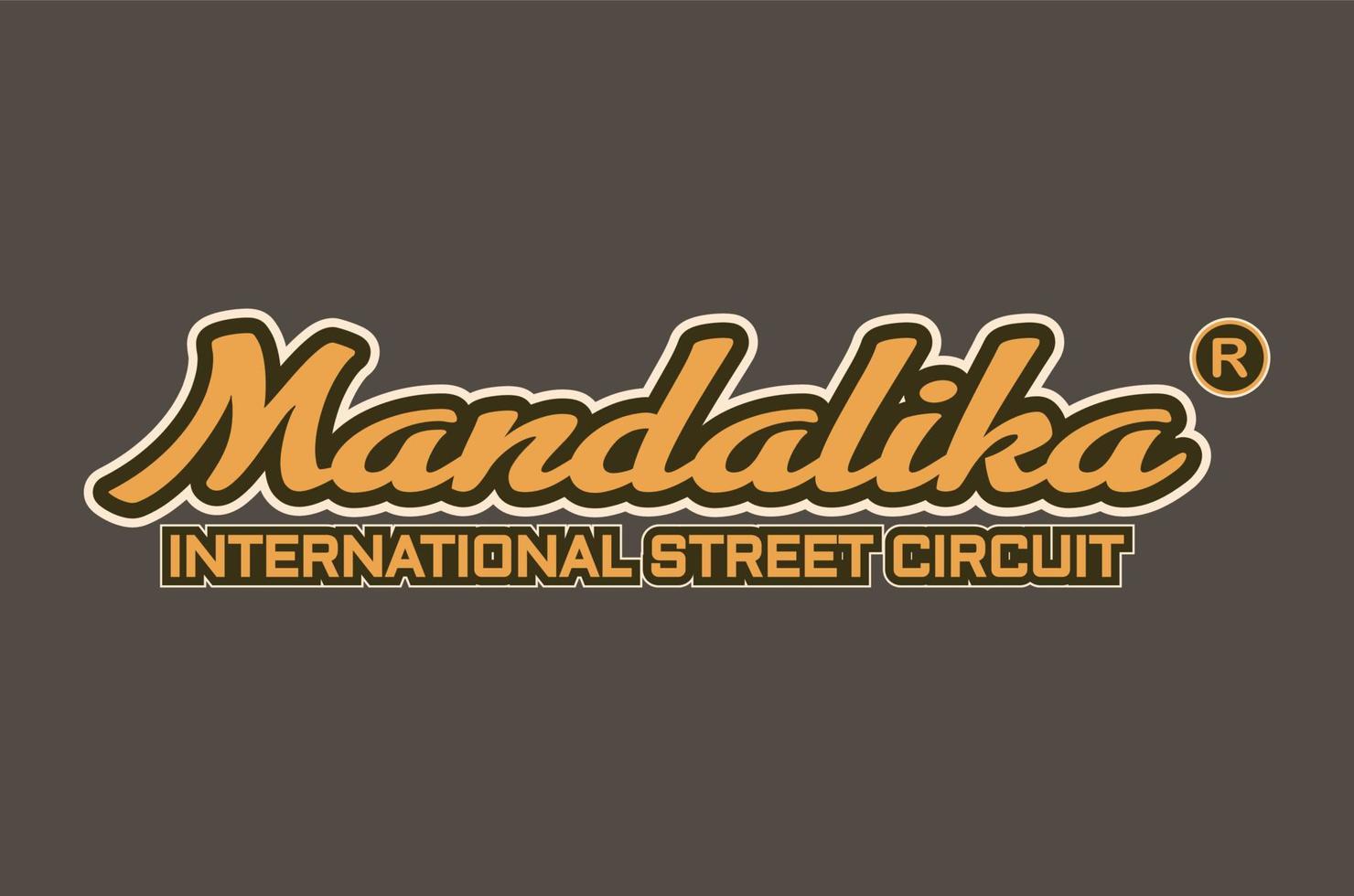 design de logotipo de circuito de rua internacional mandalika. para vários fins com arquivos vetoriais vetor