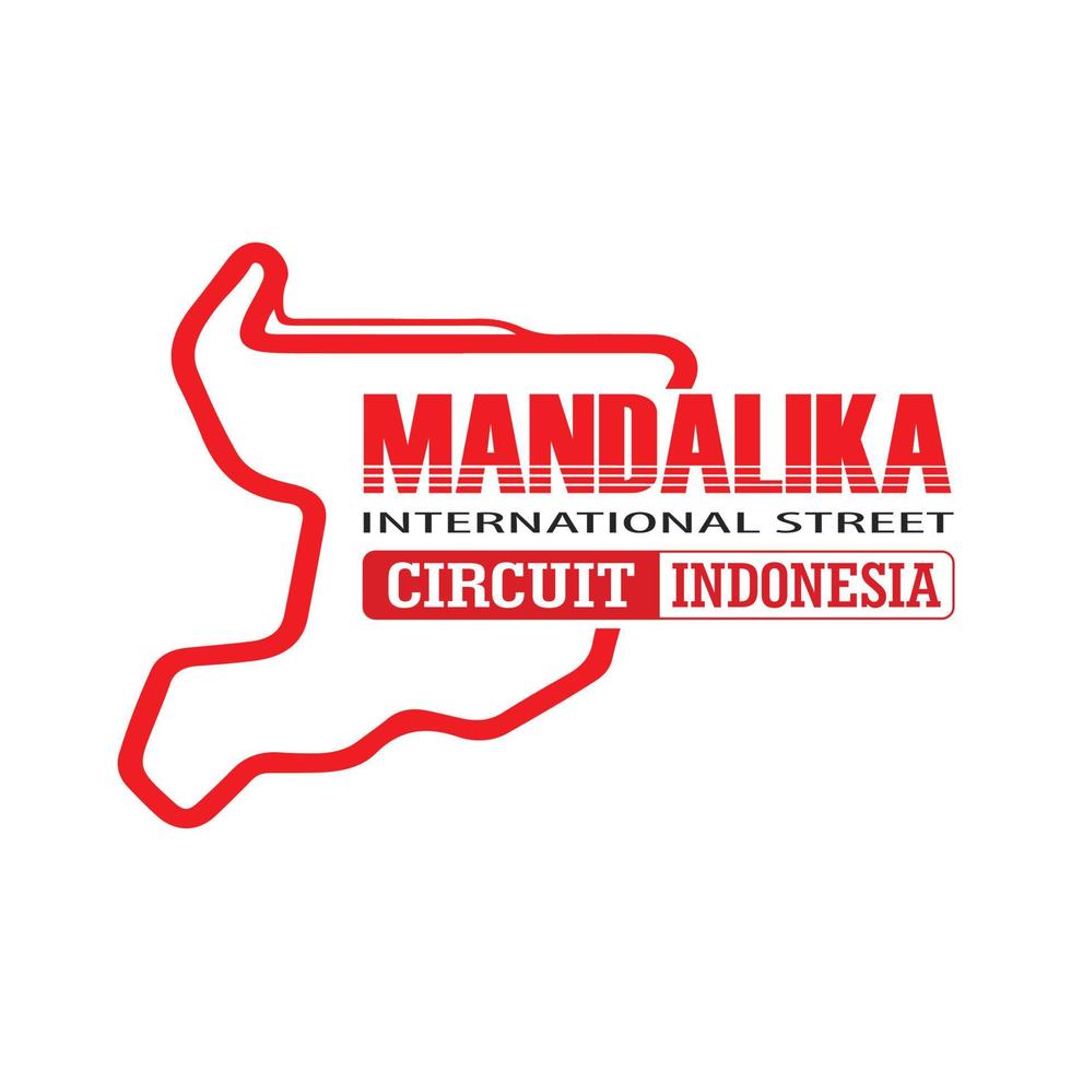 design de logotipo de circuito de rua internacional mandalika. para vários fins com arquivos vetoriais vetor