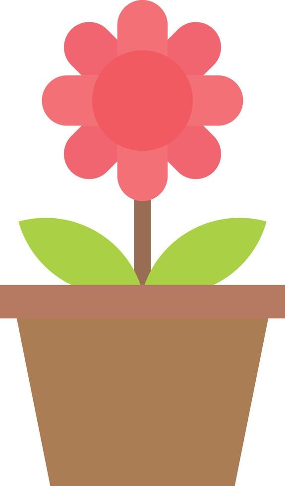 ilustração em vetor de cor plana de ícone de vaso de flores