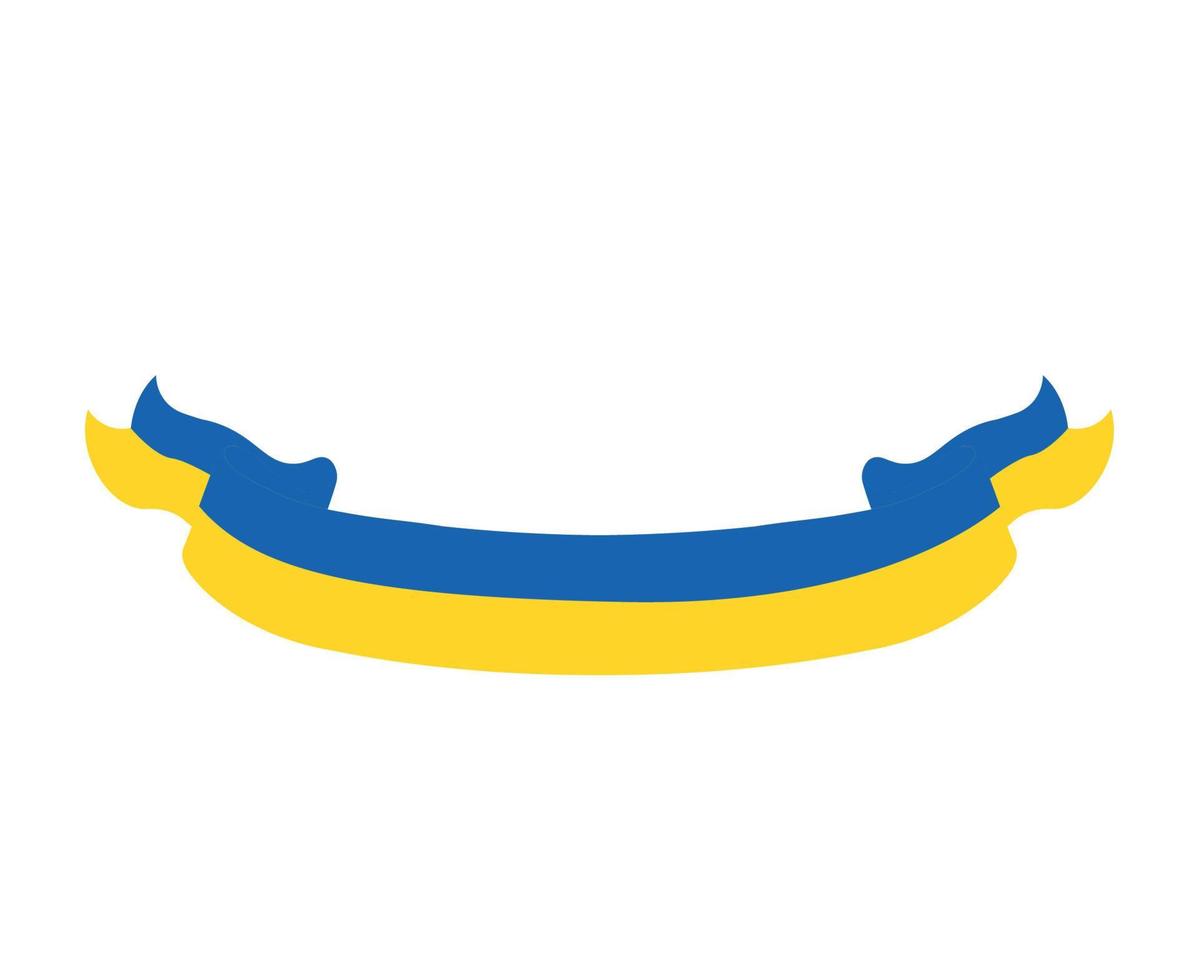 ucrânia bandeira emblema fita europa nacional símbolo design vetor ilustração abstrata