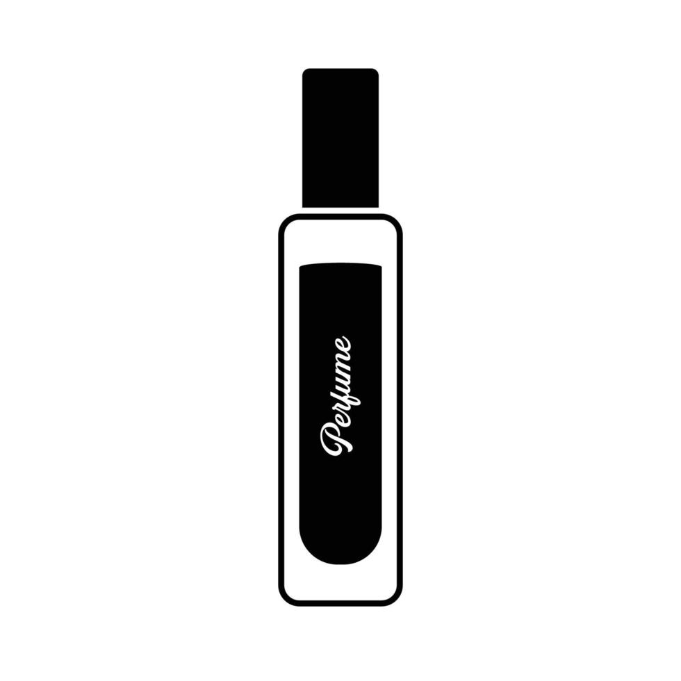 silhueta de perfume. elemento de design de ícone preto e branco em fundo branco isolado vetor