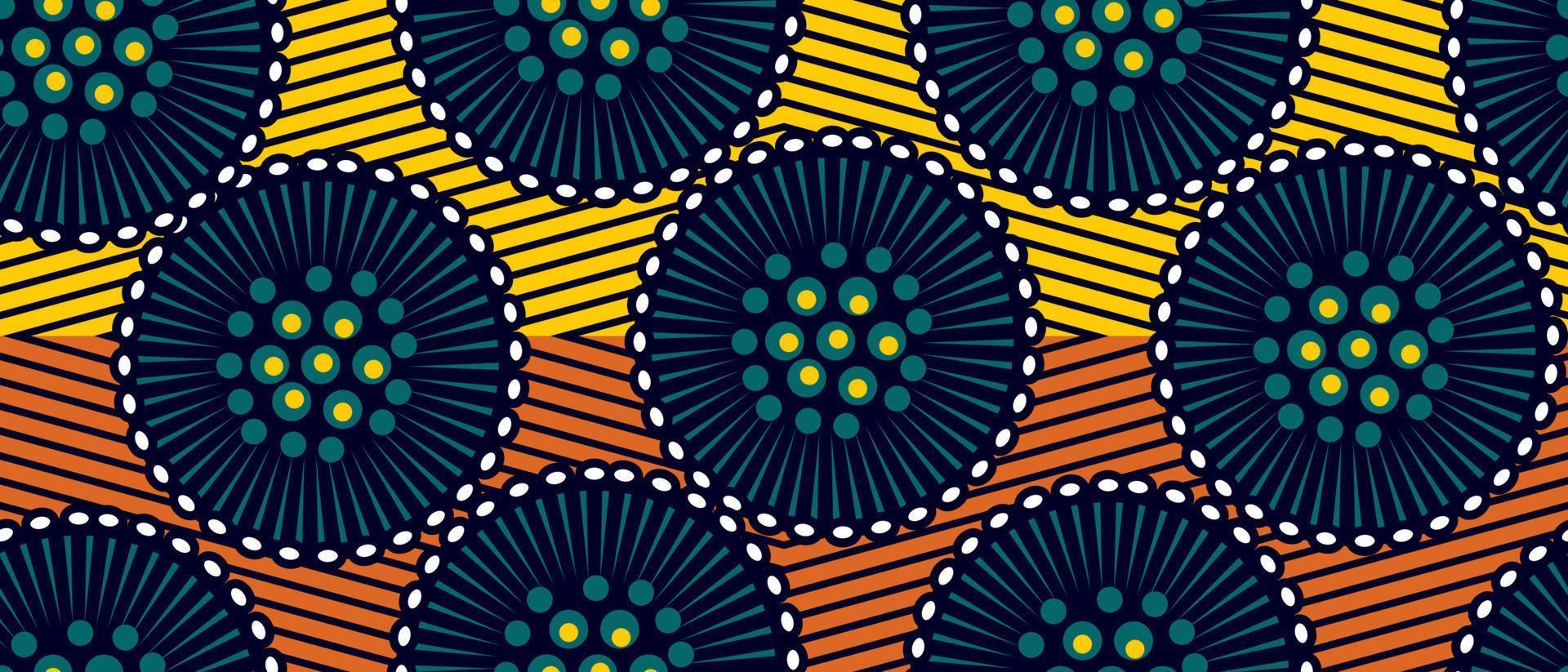 padrão tradicional étnico africano. sem costura linda kitenge, chitenge, estilo de cera holandesa. design de moda em colorido. motivo abstrato geométrico. comumente conhecido como estampas de ankara, estampas de cera africanas. vetor