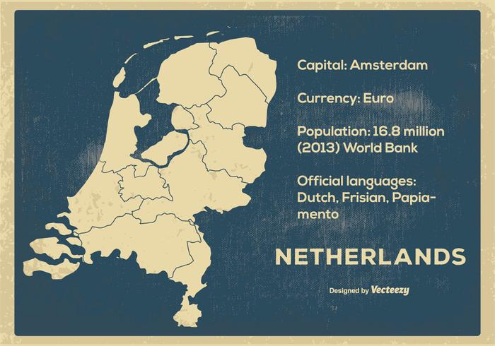 Mapas de Vintage Netherland vetor
