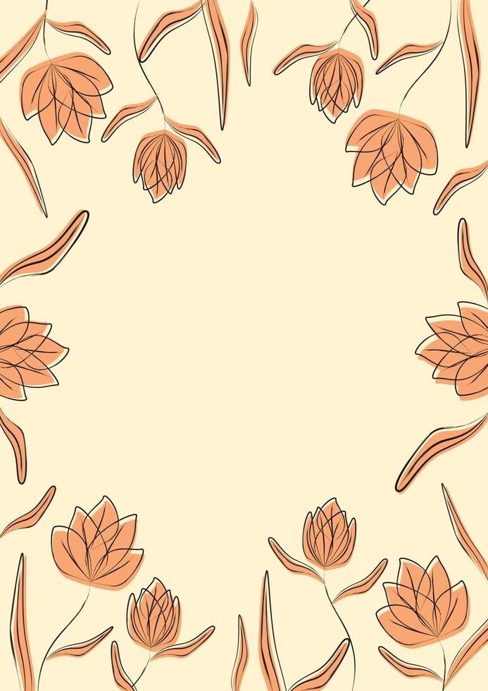 fundo de padrão floral de desenho de mão vetor