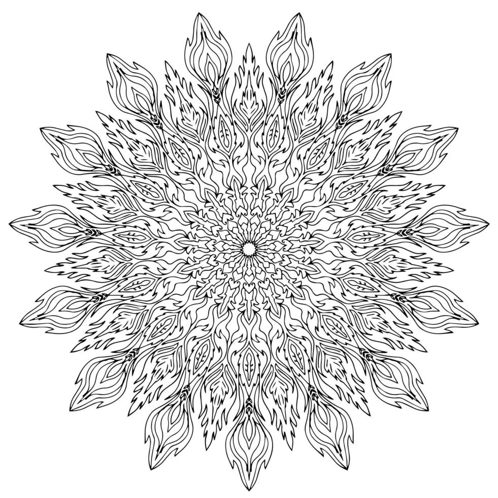 design de contorno de mandala vetorial para colorir página vetor