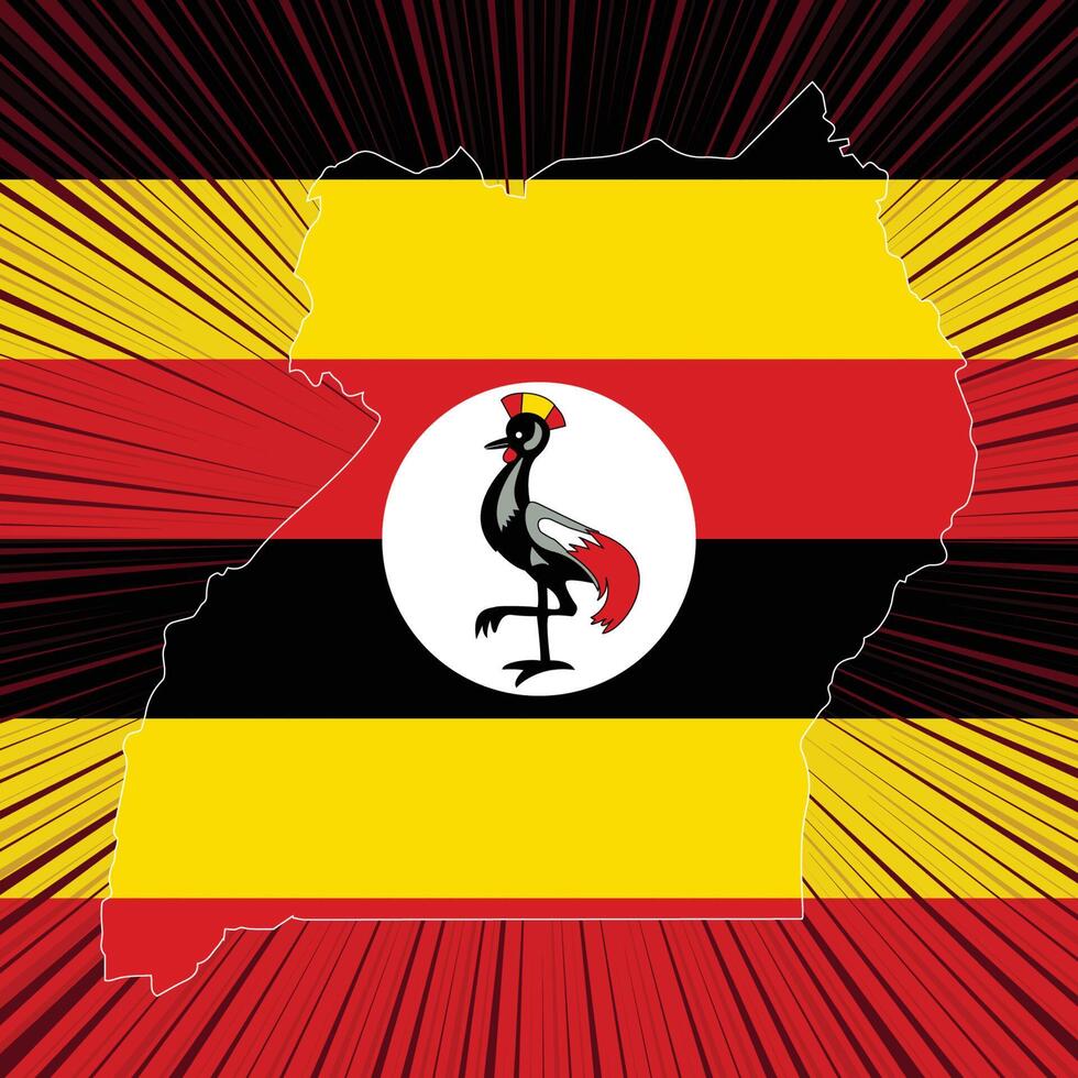 design de mapa do dia da independência de uganda vetor