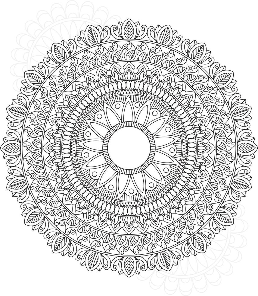 Mandala para colorir para adultos e crianças mandala para colorir padrão de  mandala para colorir