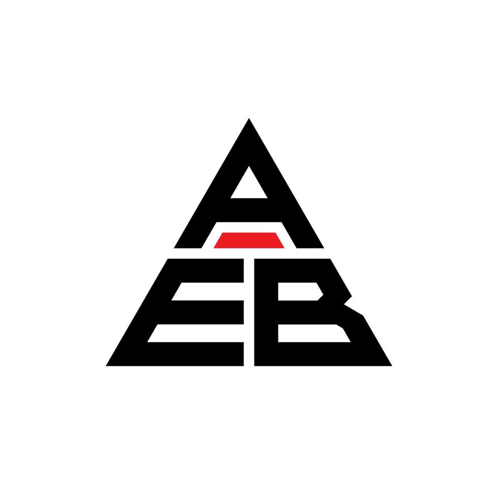 design de logotipo de letra de triângulo aeb com forma de triângulo. monograma de design de logotipo de triângulo aeb. modelo de logotipo de vetor de triângulo aeb com cor vermelha. aeb triangular logotipo logotipo simples, elegante e luxuoso.