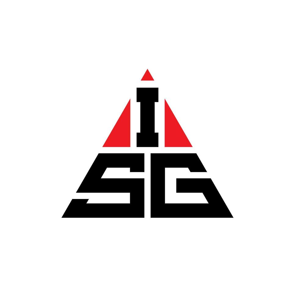 design de logotipo de letra de triângulo isg com forma de triângulo. monograma de design de logotipo de triângulo isg. modelo de logotipo de vetor de triângulo isg com cor vermelha. logotipo triangular isg logotipo simples, elegante e luxuoso.