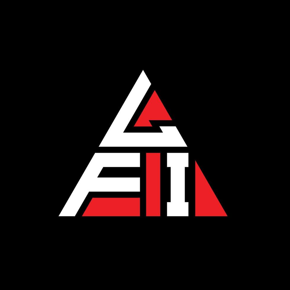 design de logotipo de letra triângulo lfi com forma de triângulo. monograma de design de logotipo de triângulo lfi. modelo de logotipo de vetor de triângulo lfi com cor vermelha. logotipo triangular lfi logotipo simples, elegante e luxuoso.