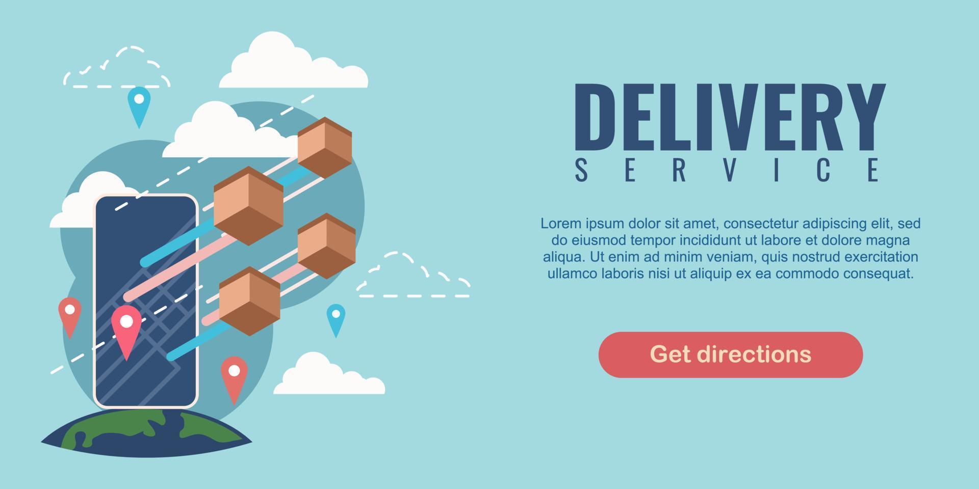 design de vetor on-line de serviço de entrega
