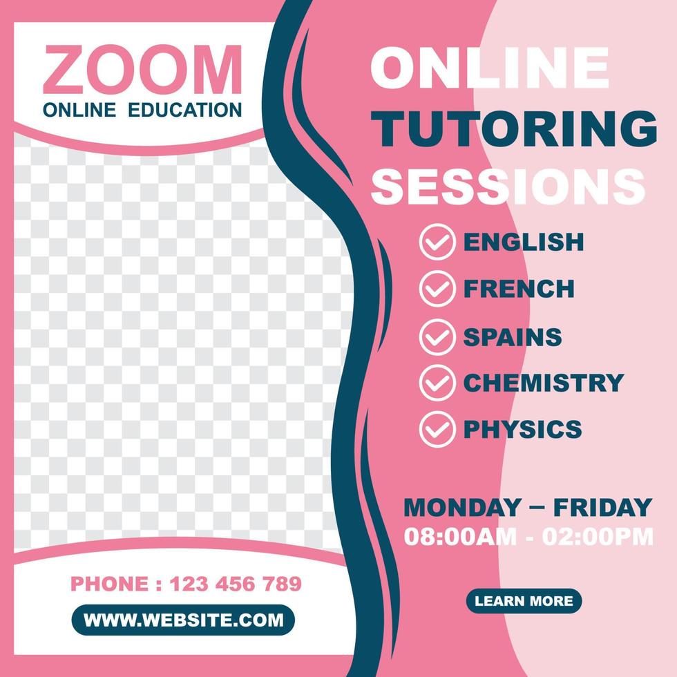 modelo de banner de sessões de tutoria online vetor