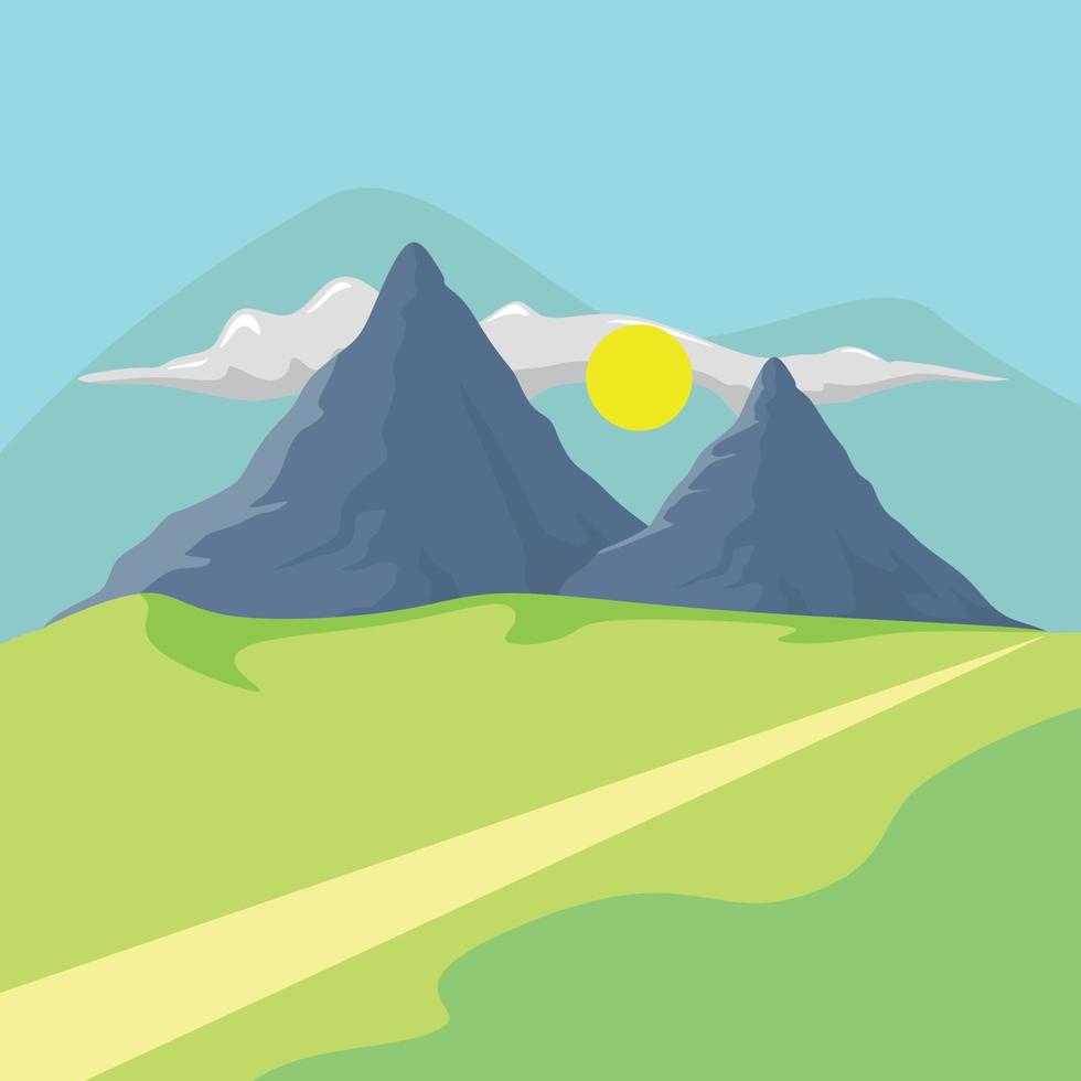 vetor de montanha conjunto ilustração colorida