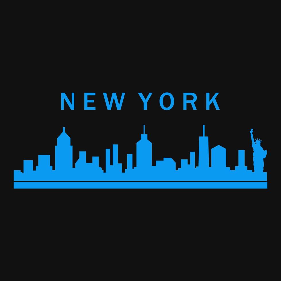 skyline de nova york ilustrado vetor