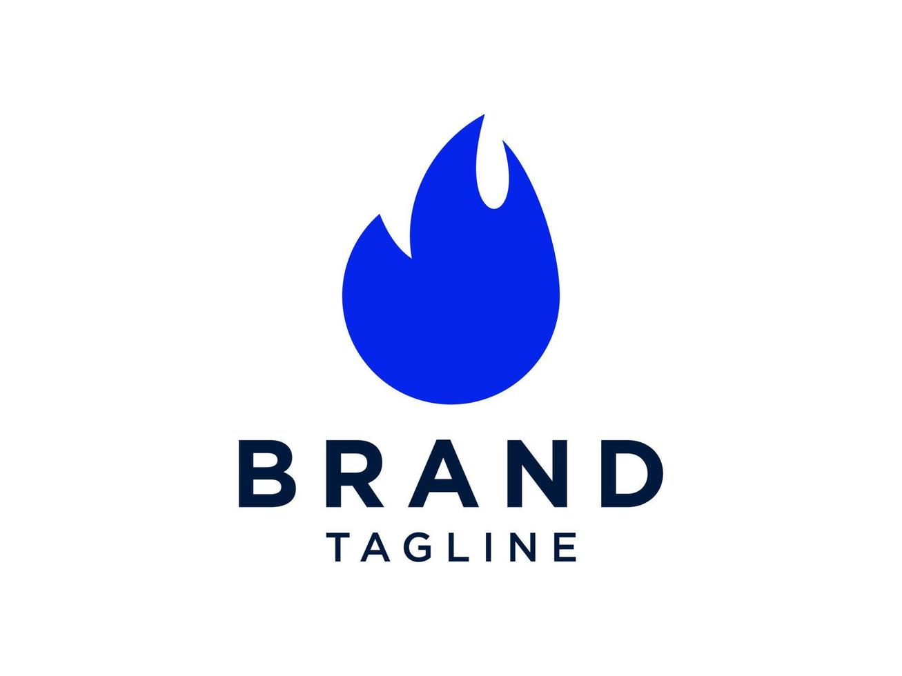 símbolo de fogo ícone quente com rótulo adesivo azul isolado no fundo branco. elemento de modelo de design de ícone de vetor plano para web.