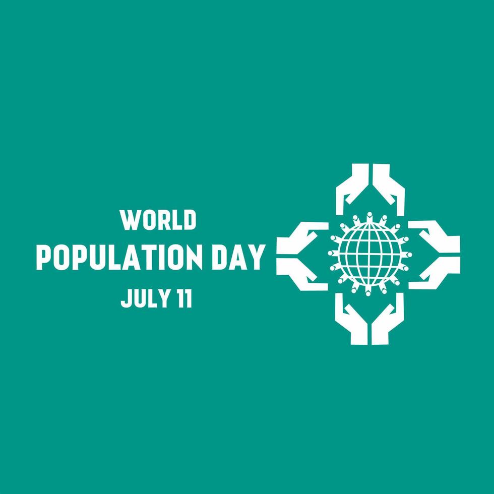 ilustração da saudação do dia mundial da população-11 de julho vetor