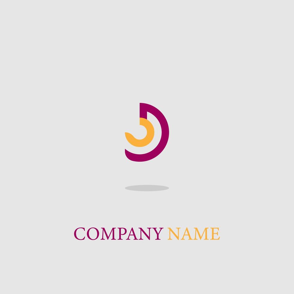 logotipo ícone design letra d marrom cor laranja simples elegante luxo moderno vetor