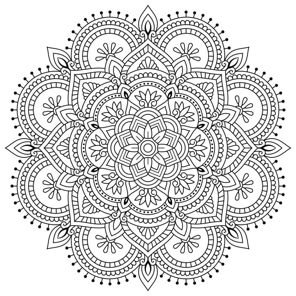 desenhos de padrão de ilustração vetorial mandala. tatuagem, islamismo, árabe, indiano. padrão floral mínimo. página do livro para colorir. vetor