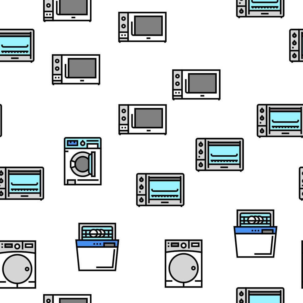 padrão sem emenda de vetor de equipamentos domésticos de eletrodomésticos