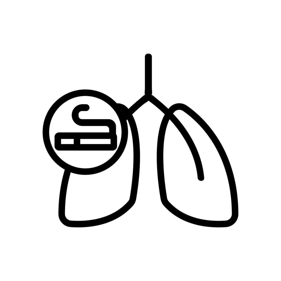 câncer, vetor de ícone de fumar. ilustração de símbolo de contorno isolado