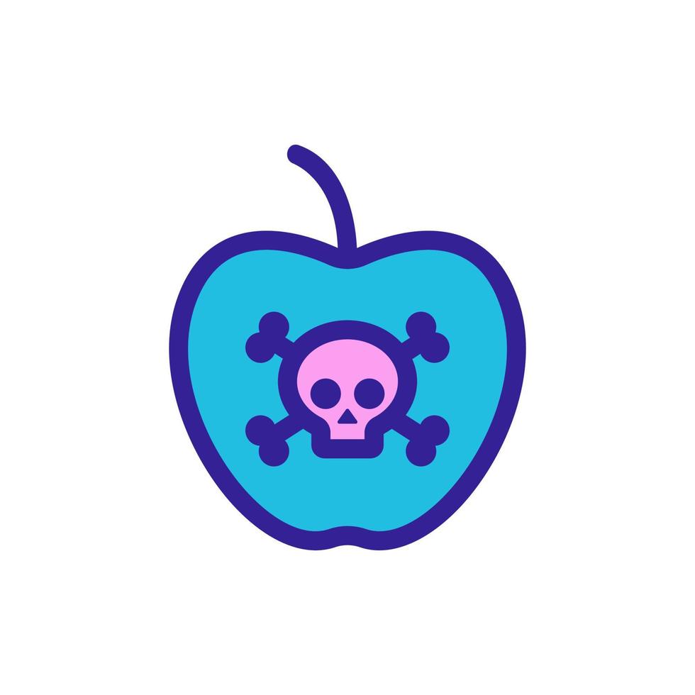 vetor de ícone de fruta envenenada. ilustração de símbolo de contorno isolado