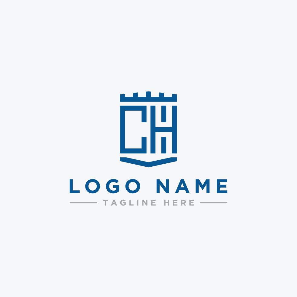 inspiração de design de logotipo para empresas a partir das letras iniciais do ícone do logotipo ch. -vetor vetor