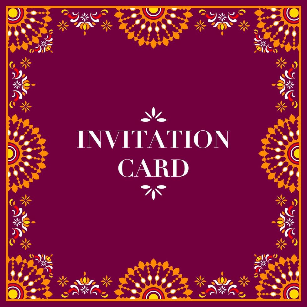 modelo de cartão de convite de casamento indiano vetor