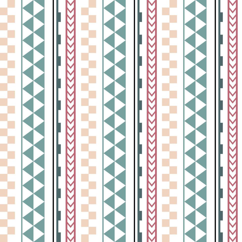 padrão sem emenda de boho étnico de vetor em estilo maori. borda geométrica com elementos étnicos decorativos. padrão vertical de cores pastel.