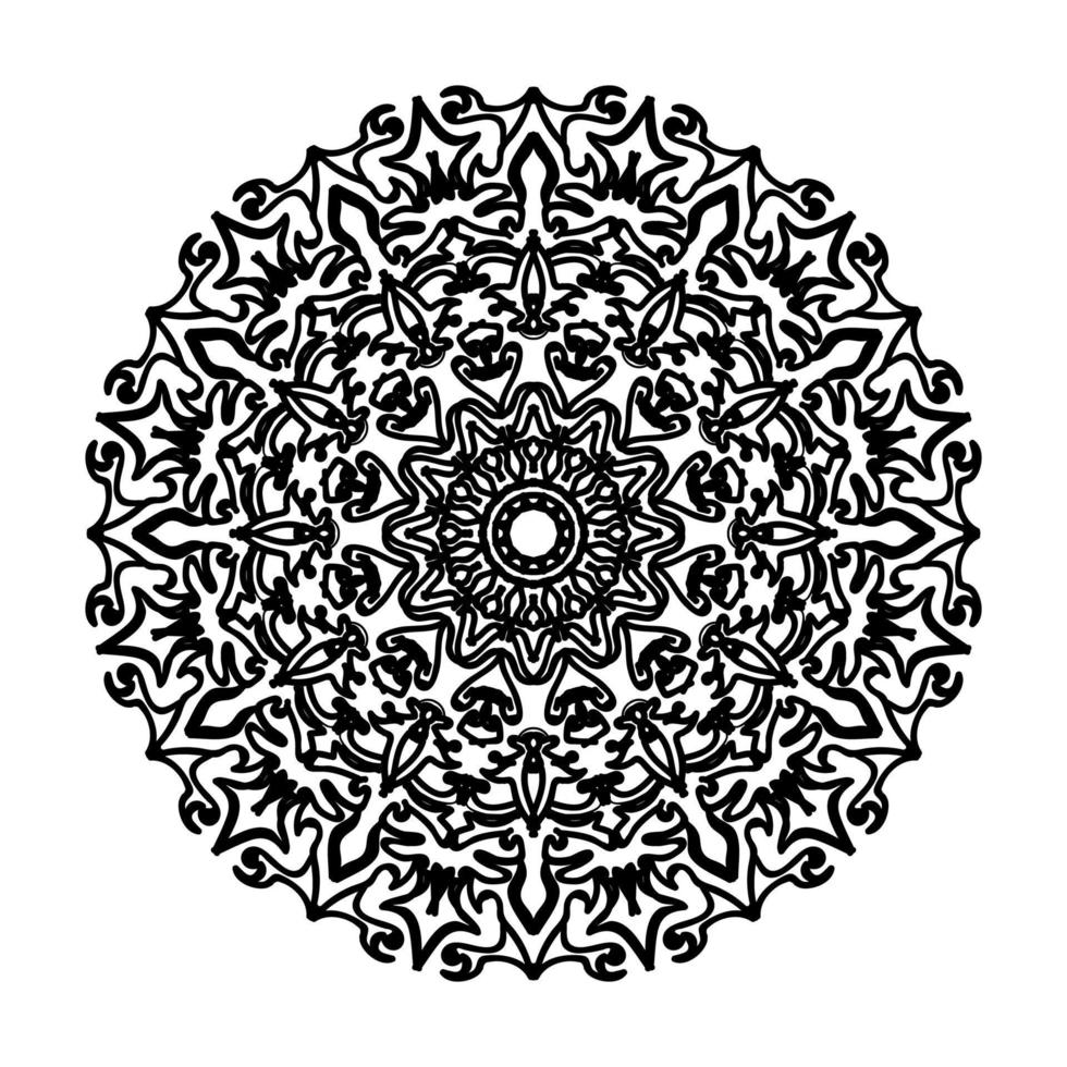 moldura desenhada à mão com mandala. decoração em ornamentos étnicos orientais doodle. vetor