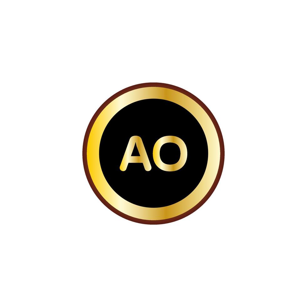 design de logotipo de círculo ao letter com cor dourada vetor