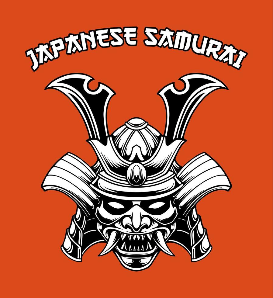 ilustração vetorial de capacete samurai japonês vetor