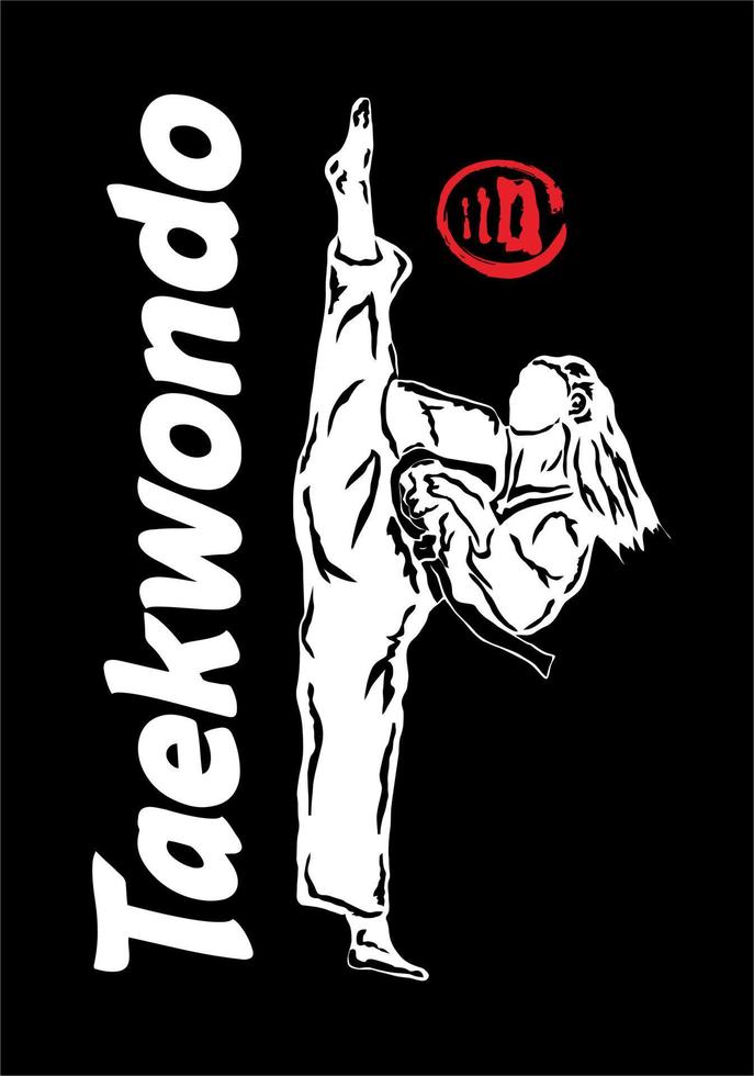 design vetorial de taekwondo para impressão de produtos vetor
