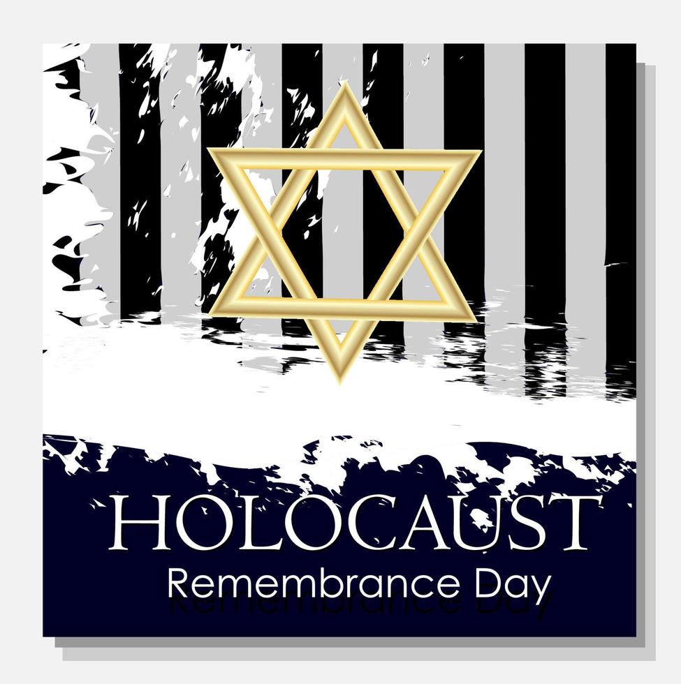 holocausto. cartaz para o dia em memória dos mortos no holocausto. agressão fascista contra os judeus. vetor