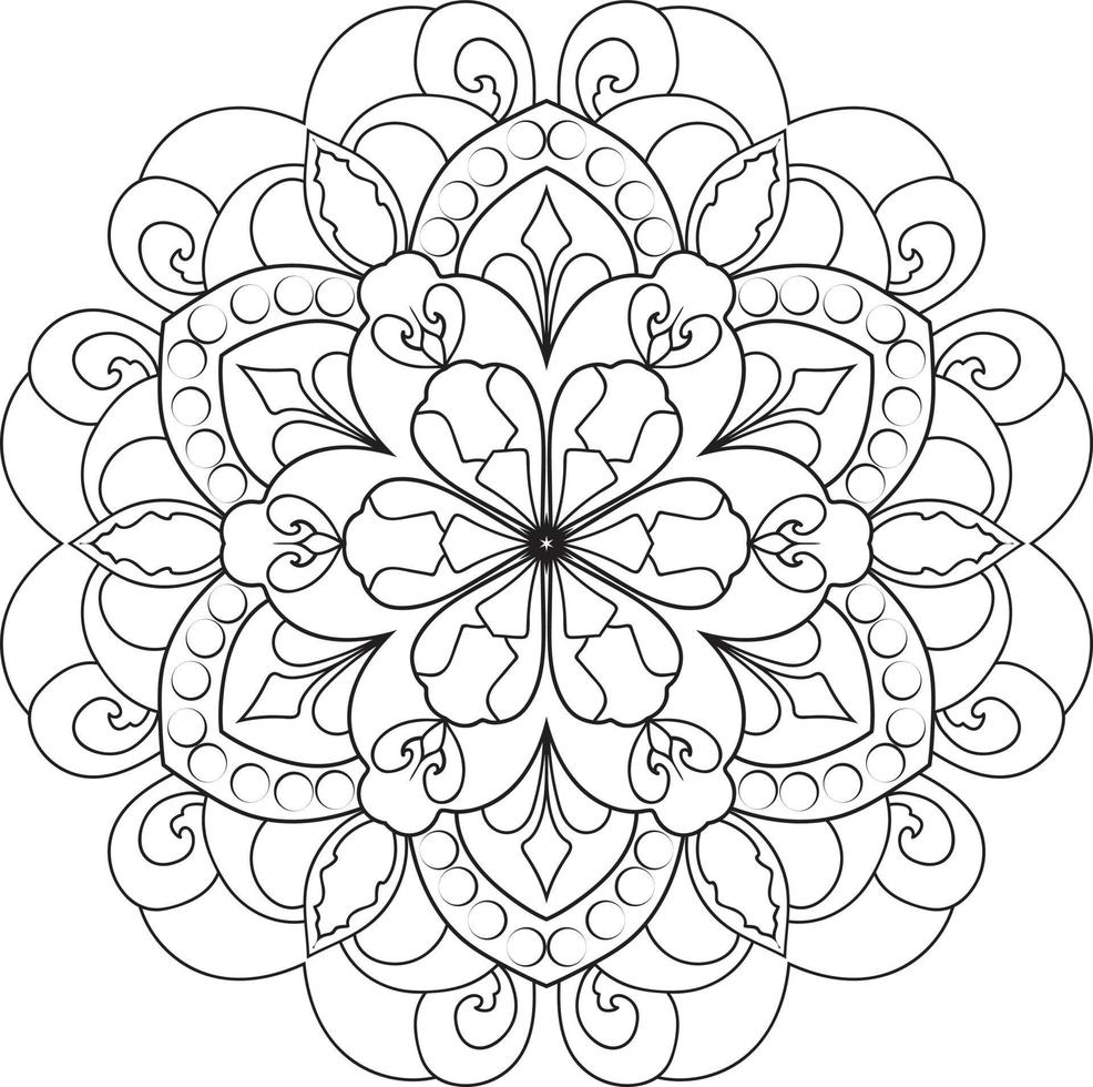 mandala de flores circulares em branco vetor grátis