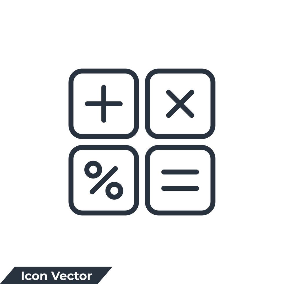 ilustração em vetor logotipo ícone calculadora. modelo de símbolo de finanças para coleção de design gráfico e web