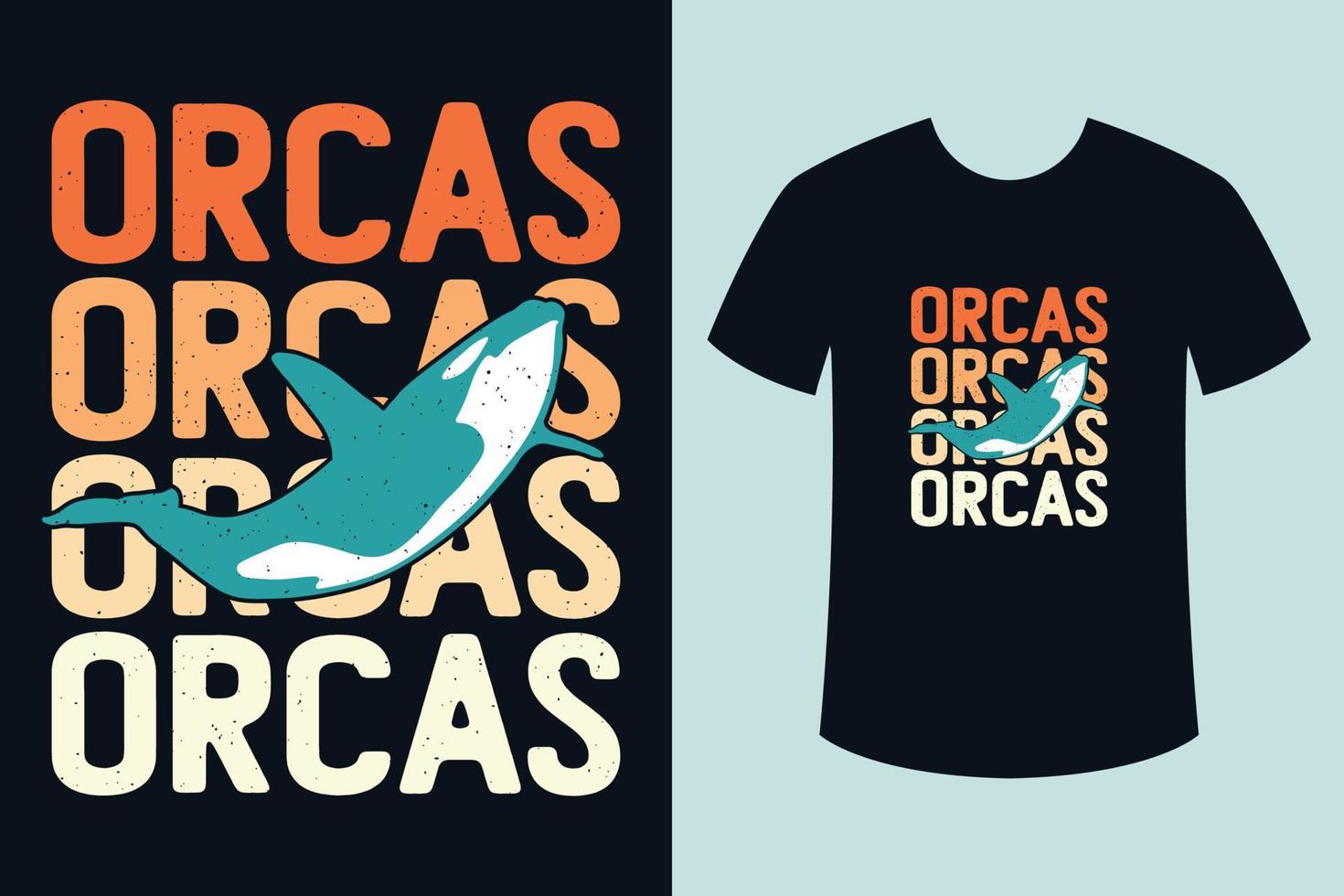 ilustração em vetor design de camiseta vintage orca