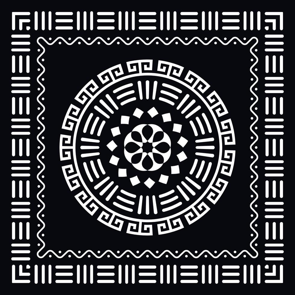 vetor de padrão de bandana tribal, xale, toalha de mesa, lenço de pescoço, design de lenço