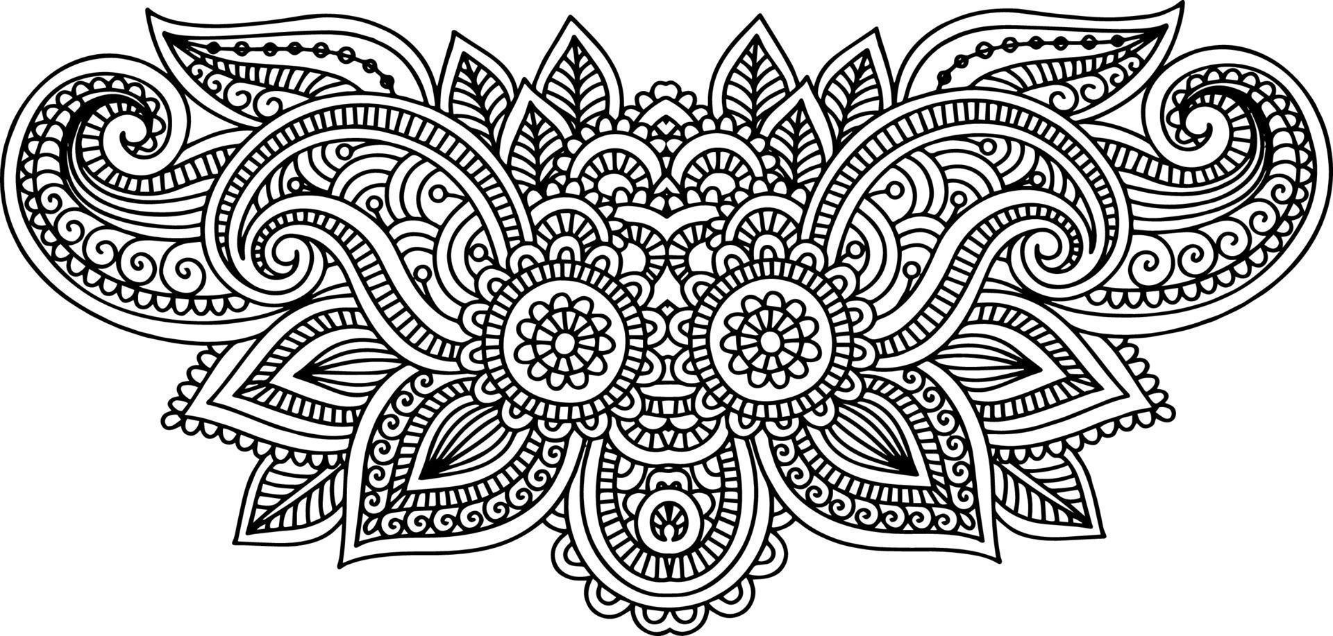 elemento mandala para livro de colorir vetor