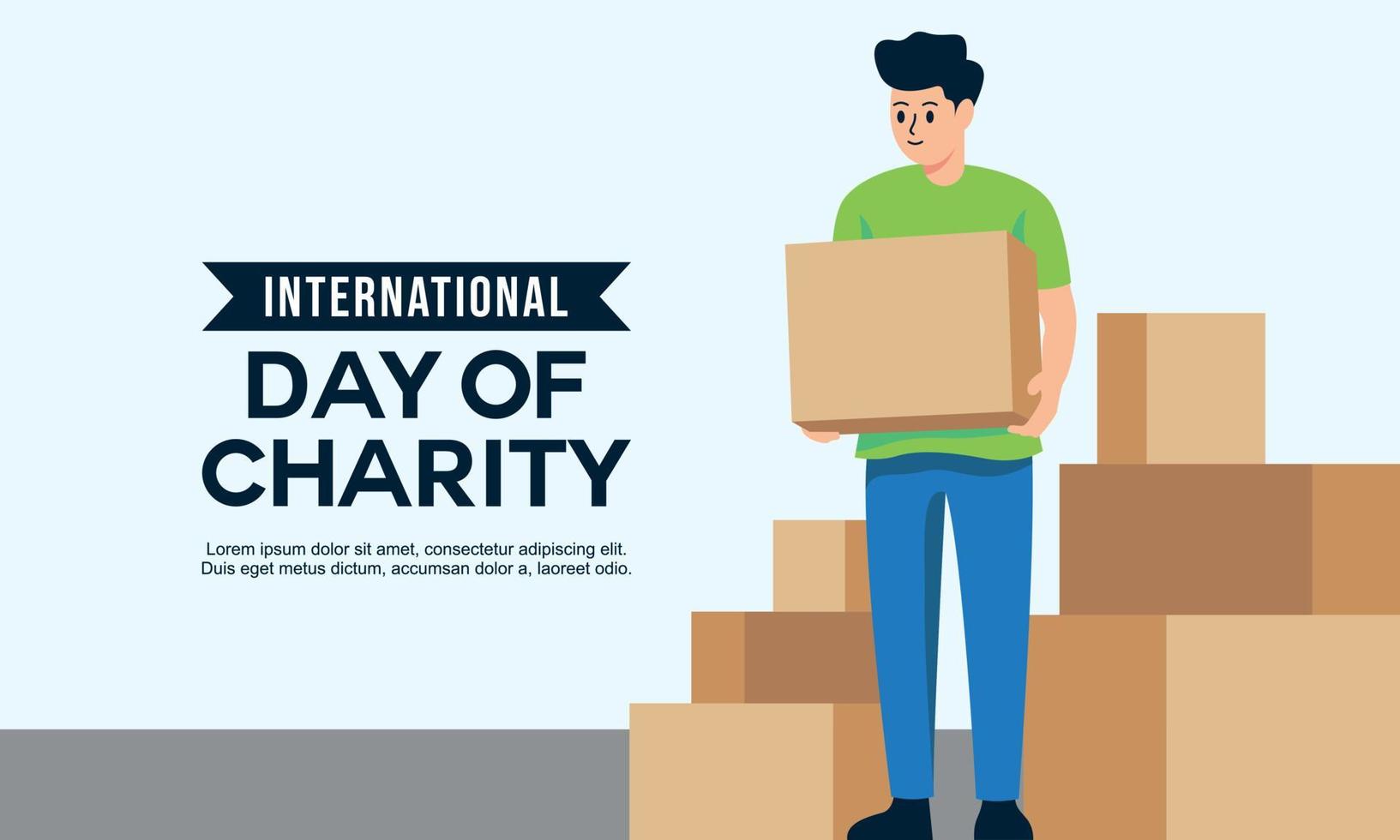 doação no dia internacional da ilustração de caridade vetor