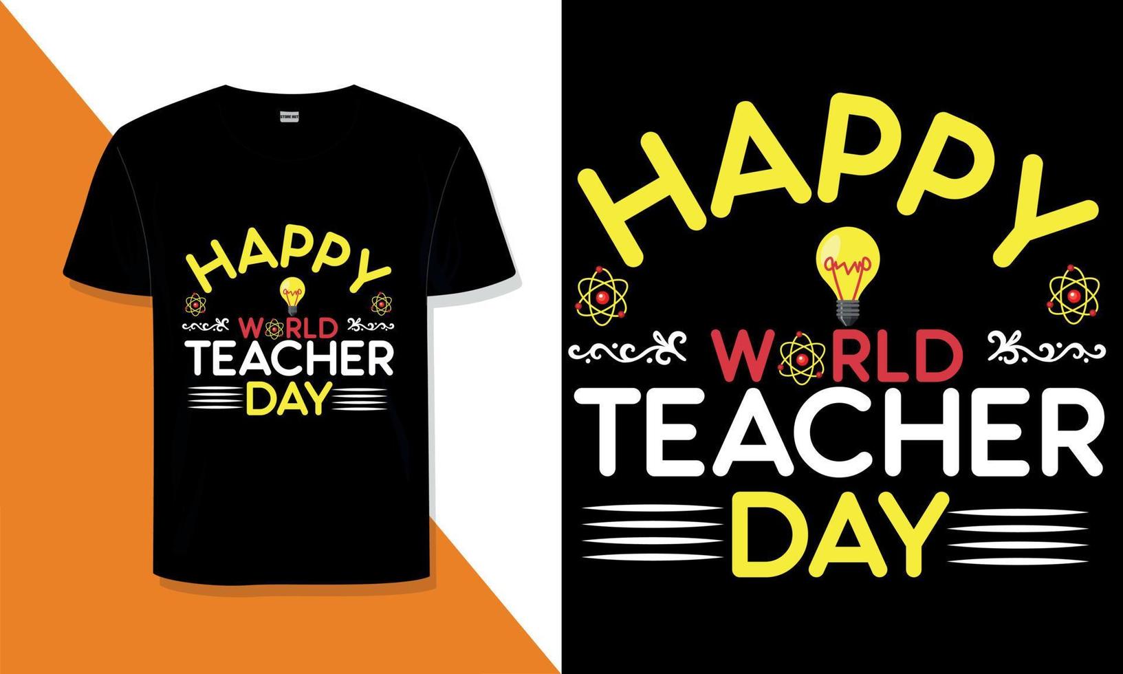 tipografia de design de camiseta do dia mundial do professor vetor