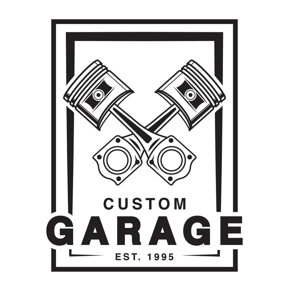 design de logotipo de garagem personalizado vetor