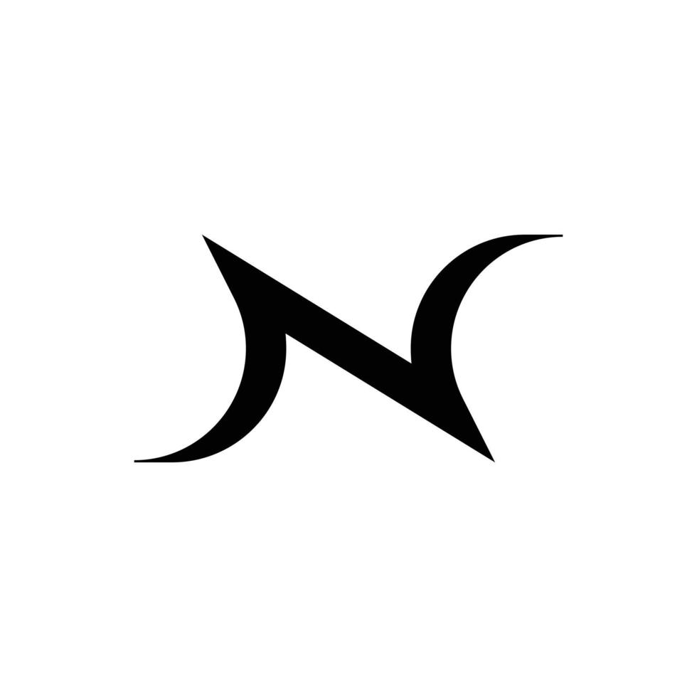 design de logotipo de monograma moderno letra n vetor