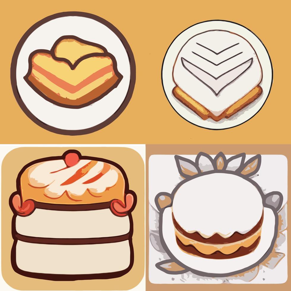 logotipo de restaurante de comida de bolo de chef fofo 2d vetor de arte de desenho animado desenhado à mão