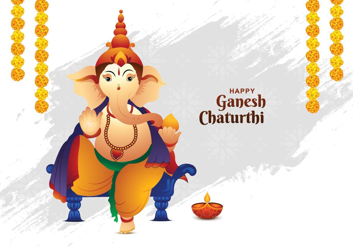 bela ilustração de fundo de cartão de férias lord ganesh chaturthi vetor