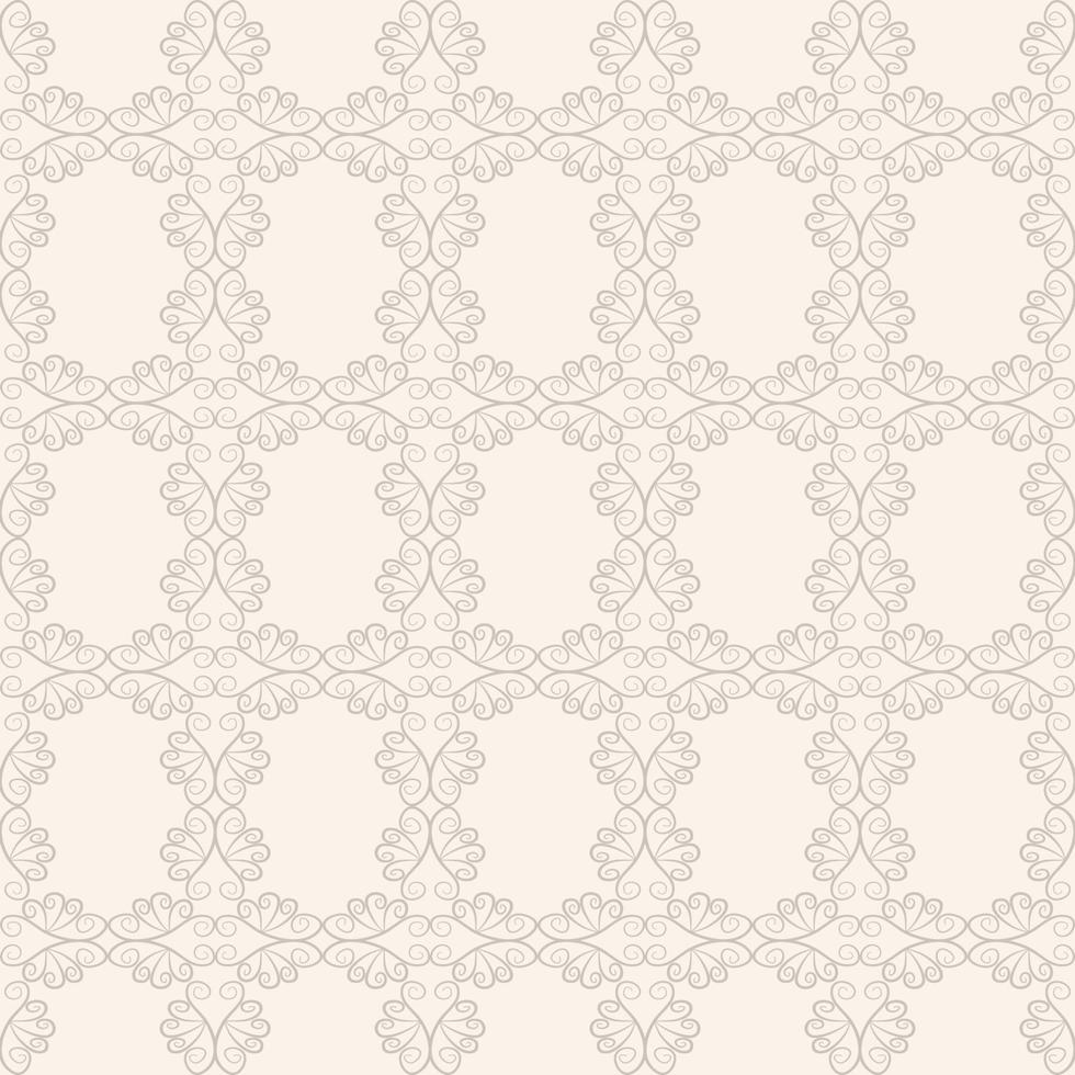 étnica desenho floral linha forma vintage cor creme-cinza sem costura de fundo. uso para tecido, têxtil, elementos de decoração de interiores, estofados, embrulhos. vetor