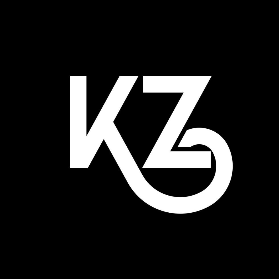 design de logotipo de letra kz. ícone do logotipo de letras iniciais kz. modelo de design de logotipo mínimo de letra abstrata kz. vetor de design de letra kz com cores pretas. logotipo kz